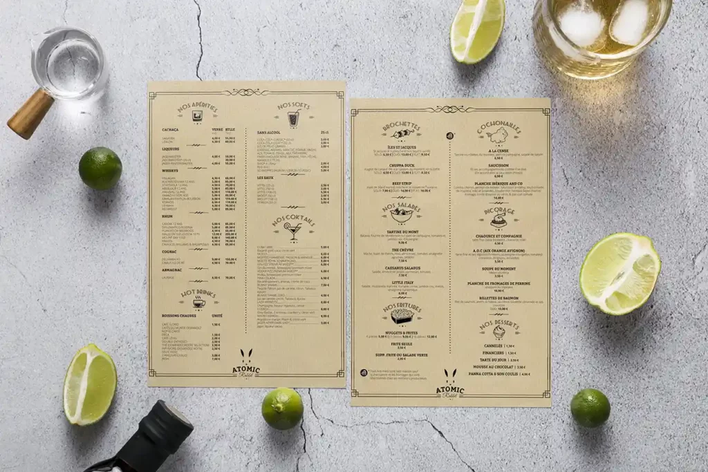 Création menu Atomic Rabbit par Click-création - Design vintage et moderne
