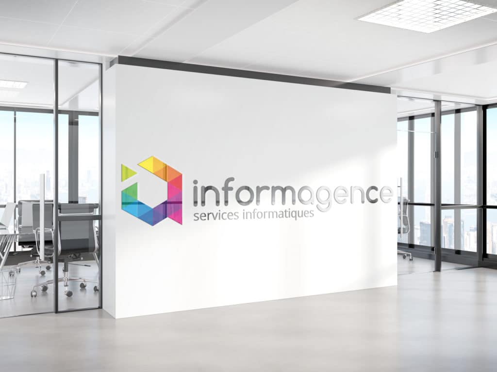 Création logo Informagence : une identité visuelle moderne et créative.