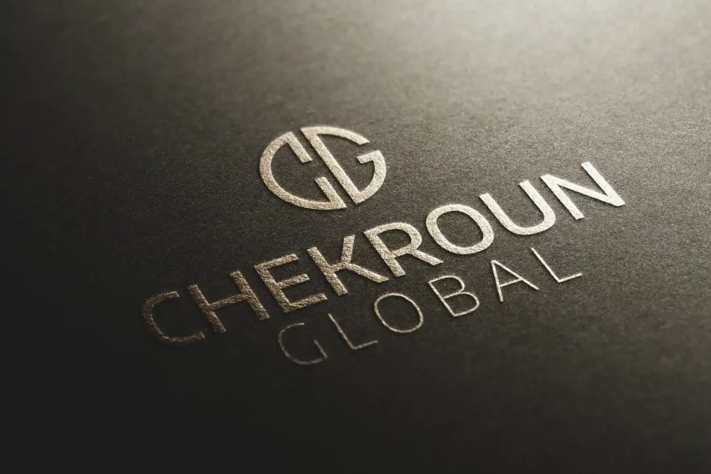 Création Logo Chekroun Global, moderne et épuré, bureau d'études thermiques 94. Création graphique par Click-Création.