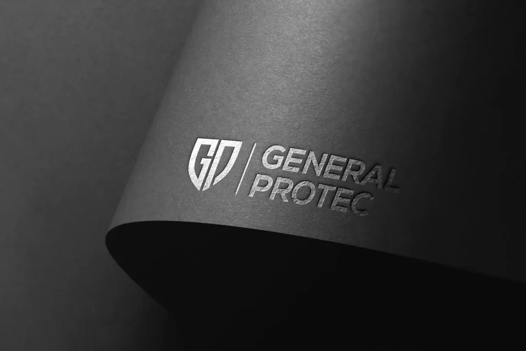 Création logo General Protec par Click-création - Identité visuelle pour une entreprise de sécurité en Suisse