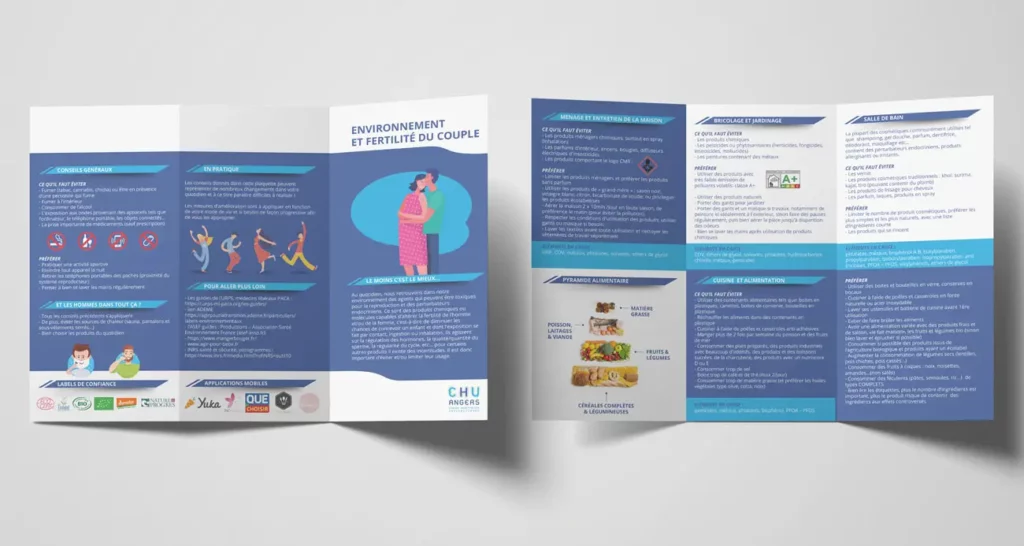 Création plaquette CHU Angers par Click-création - Guide informatif pour les futurs parents