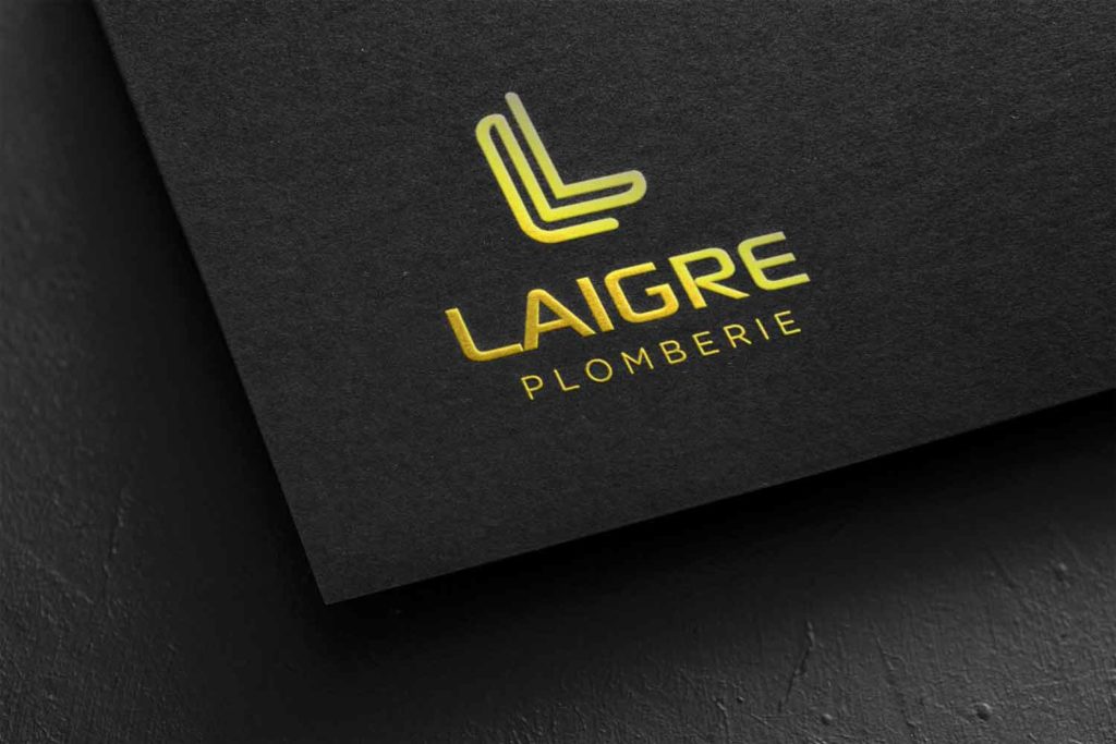Rafraîchissement logo Laigre : un design moderne et épuré pour une entreprise de plomberie traditionnelle.