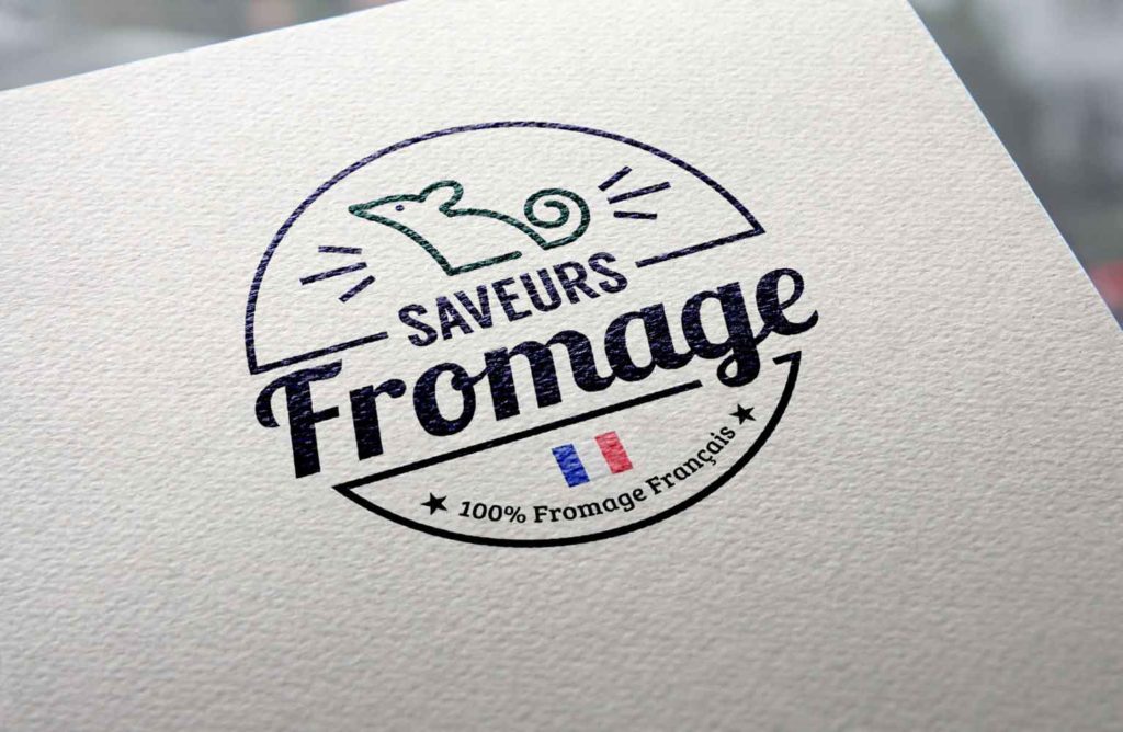 Création Logo Saveurs Fromage : une souris gourmande pour des fromages 100% français.