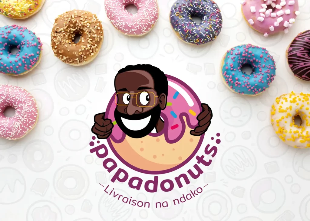 Création logo Papadonuts par Click-création - Logo gourmand et pétillant pour Papadonuts