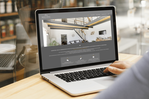 Création graphique site web par Click-création (studio de graphistes Guerlédan Bretagne 22) Reno Immo