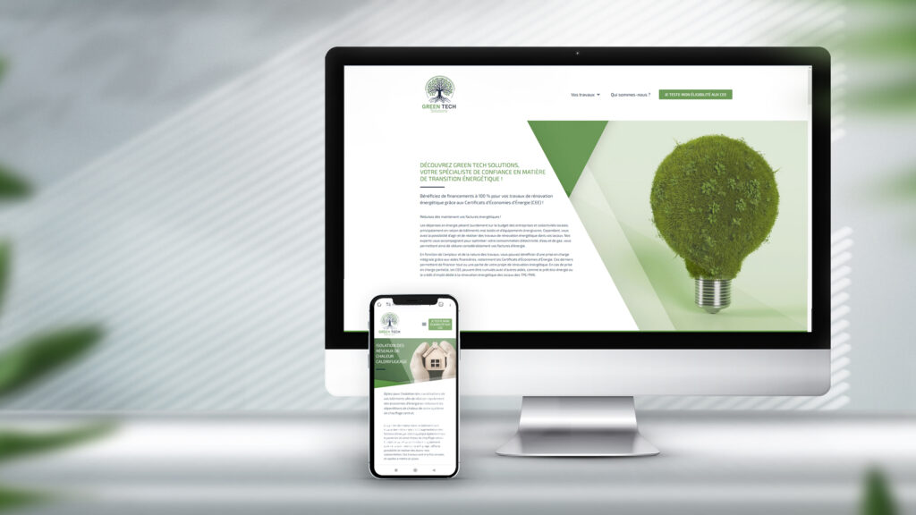 création site web greentech solutions par Click-création (studio de graphistes Guerlédan Bretagne 22)