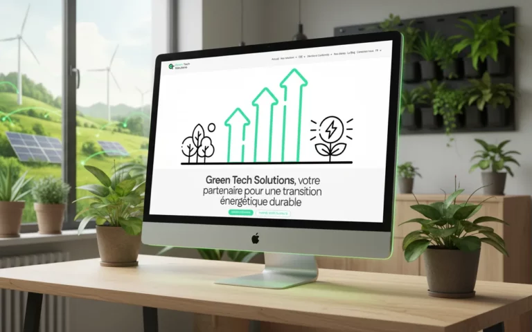 Création de site web secteur transition énergétique - GreenTech par l'agence Click Création.