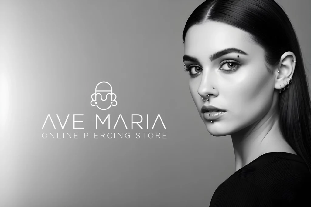 Création logo boutique piercing Ave Maria par Click‑Création