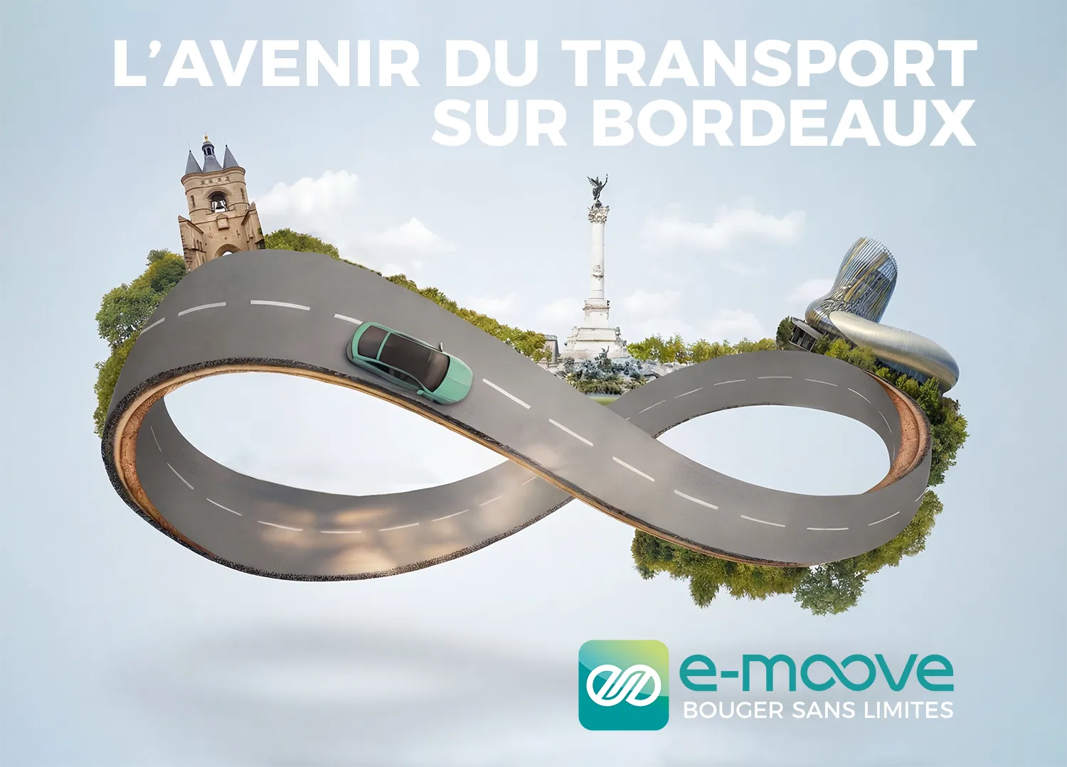 Création logo application VTC e-moove Bordeaux par Click-création.