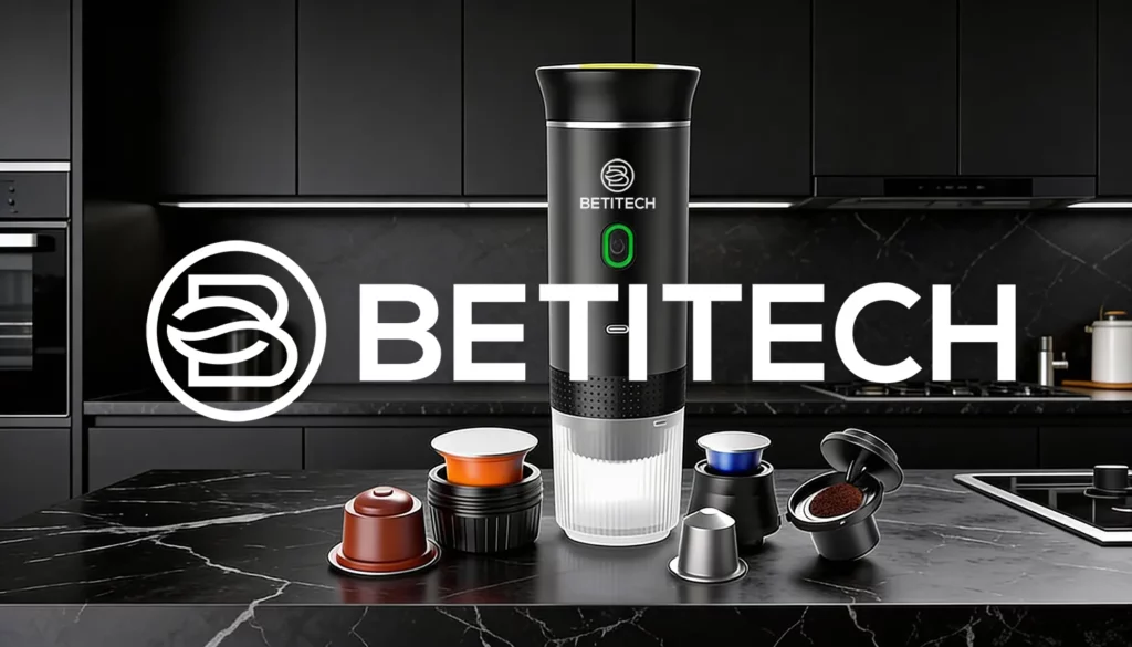Création logo cafetière portative Betitech par Click-création
