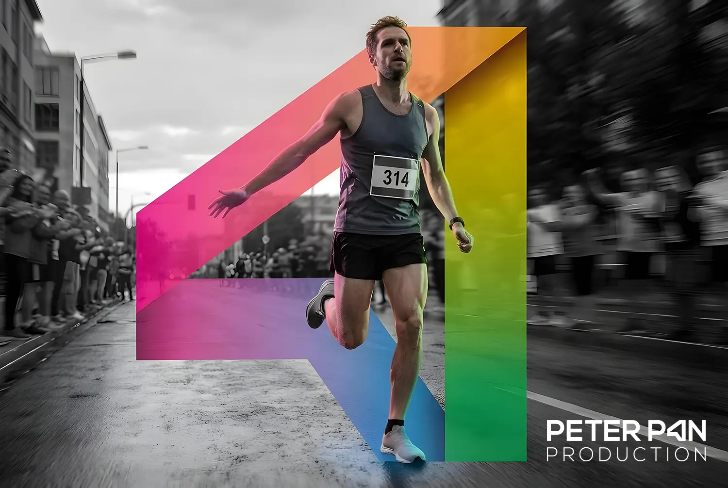 Création logo événementiel sportif Peter Pan Production par Click‑Création